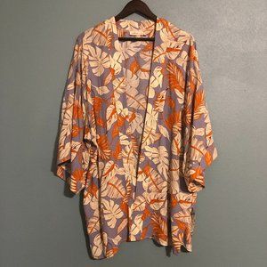 Millibon Tropical Flower Kimono Shawl - Size Large